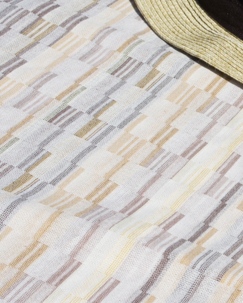 motif brouillade marron- tissé et fabriqué en France - 100 % coton