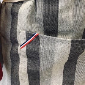 détail poche + LISERÉ BLEU BLANC ROUGE  fabriqué et tissé en France pur coton