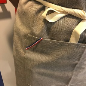 POCHE + LISERÉ BLEU BLANC ROUGE E SANGLE BEIGE  fabriqué et tissé en France pur coton