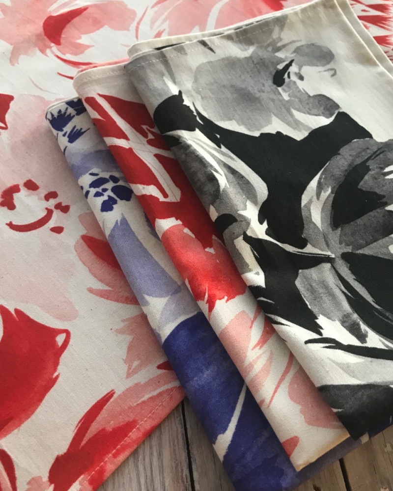 ROUGE-BLEU INDIGO-NOIR GRAPHITE fabriqué et tissé en France pur coton ROUGE-BLEU INDIGO-NOIR GRAPHITE fabriqué et tissé en France pur coton