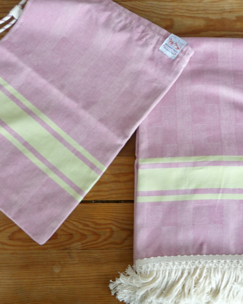 FUSCHIA/PISTACHE made in france coton d'Égypte FUSCHIA/PISTACHE made in france coton d'Égypte