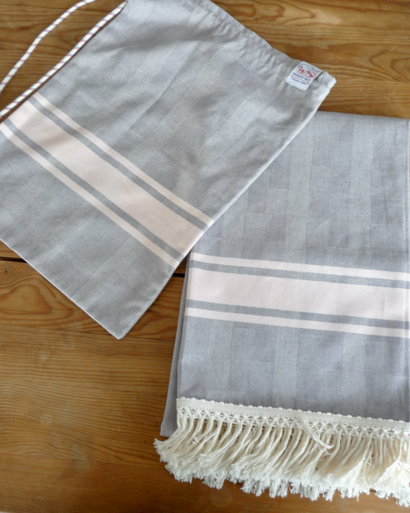 GRIS PERLE/ROSE POUDRE made in france coton d'Égypte GRIS PERLE/ROSE POUDRE made in france coton d'Égypte