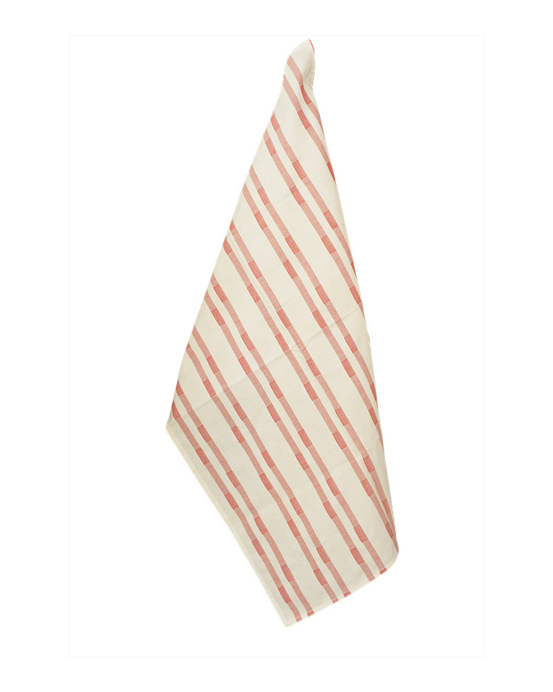 torchon Mille-feuille 100 % coton - coloris blanc et rouge - fabriqué et tissé en France torchon Mille-feuille 100 % coton - coloris blanc et rouge - fabriqué et tissé en France