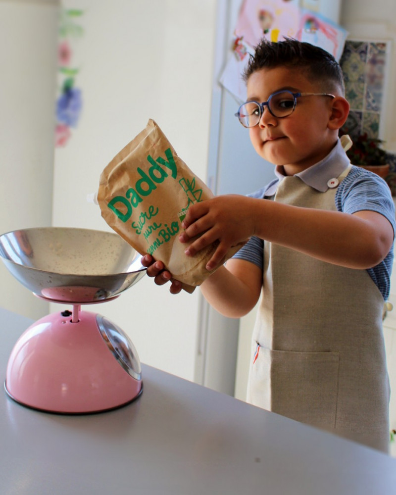 tablier enfant lin naturel tissé et fabriqué en France