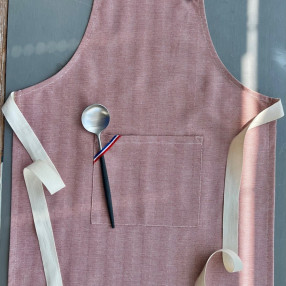 tablier enfant chevron cuivre cuivre tissé et fabriqué en France