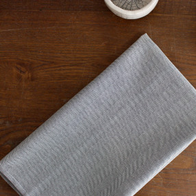 torchon motif chevron POULE AU POT gris - 100% coton - tissé et fabriqué en France