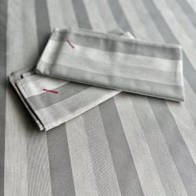 Blanquette gris perle - ici avec serviette assortie - 100% coton -made en France