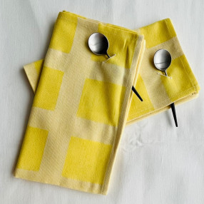 serviette raviole citron -100 % coton -made in France