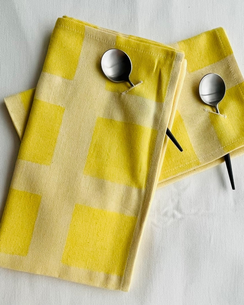 serviette raviole citron -100 % coton -made in France serviette raviole citron -100 % coton -made in France