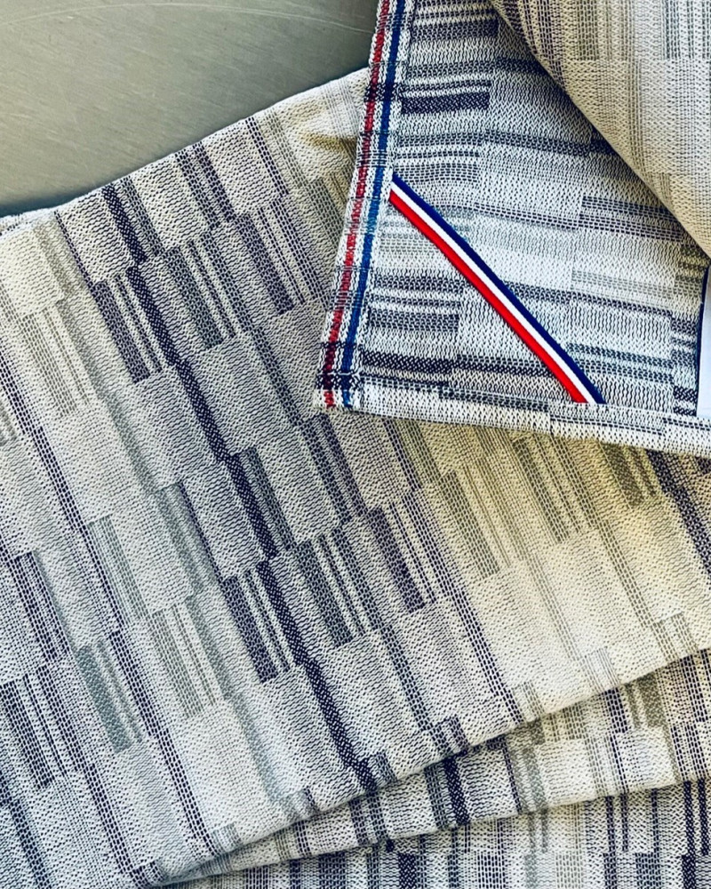 brouillade gris fabriqué et tissé en France pur coton brouillade gris fabriqué et tissé en France pur coton