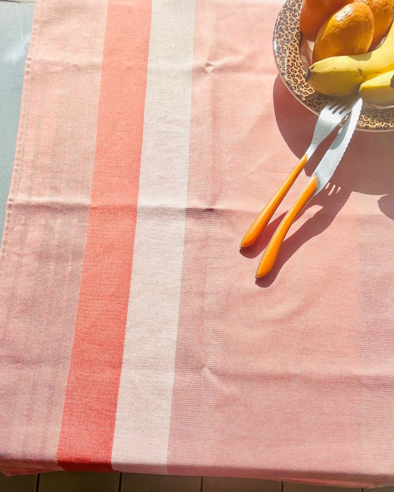 coloris Mandarine -  fabriqué et tissé en France pur coton