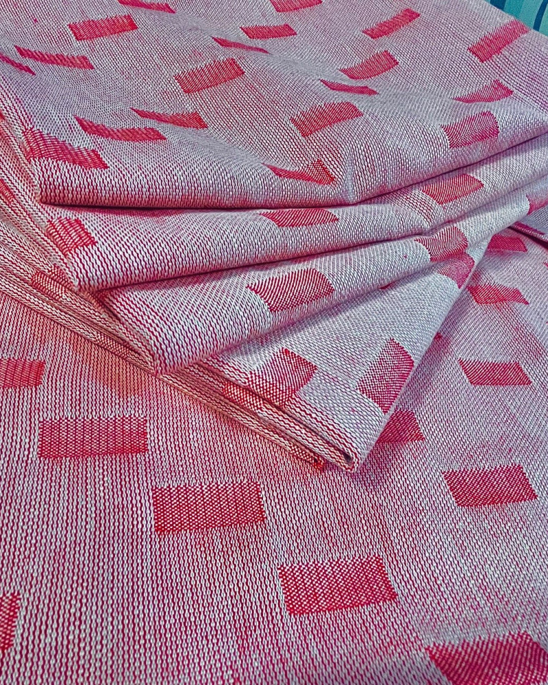 Mille-feuille Fraise - tissé et fabriqué en France - 100 % coton Mille-feuille Fraise - tissé et fabriqué en France - 100 % coton