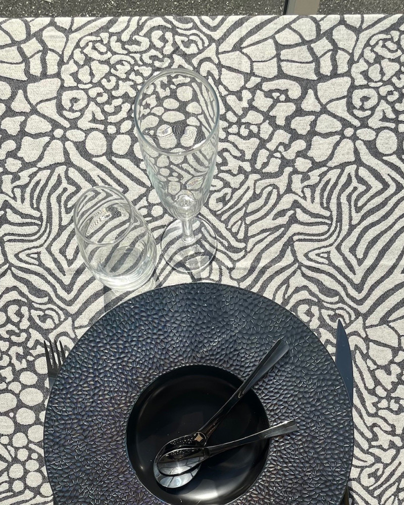 jacquard savane noir 100% coton - made in France jacquard savane noir 100% coton - made in France