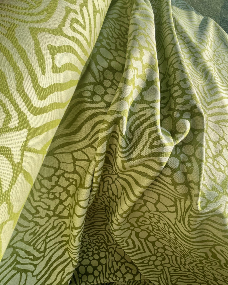 jacquard savane vert olive 100% coton - made in France