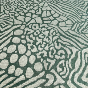 Chemin de table vert sapin  SAVANE - jacquard -100 % coton