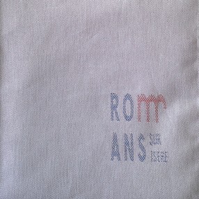 BLEU ROUGE NAPPE ROMANS  fabriqué et tissé en France pur coton