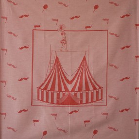 DÉTAIL MOTIF CIRCUS ROUGE  fabriqué et tissé en France pur coton