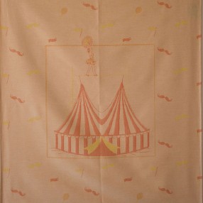 DÉTAIL MOTIF CIRCUS ORANGE  fabriqué et tissé en France pur coton