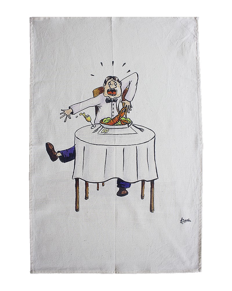 détail Omar le homard fabriqué et tissé en France pur coton détail Omar le homard fabriqué et tissé en France pur coton