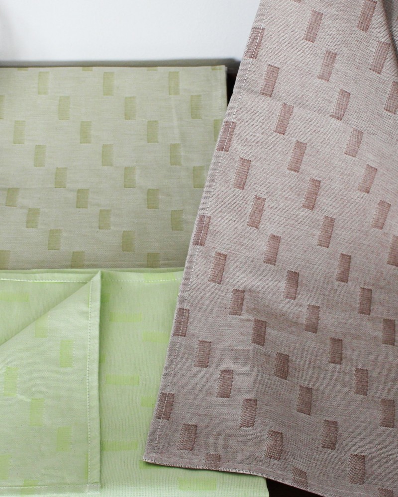 Pistache / Vert Olive / Marron Châtaigne fabriqué et tissé en France pur coton Pistache / Vert Olive / Marron Châtaigne fabriqué et tissé en France pur coton
