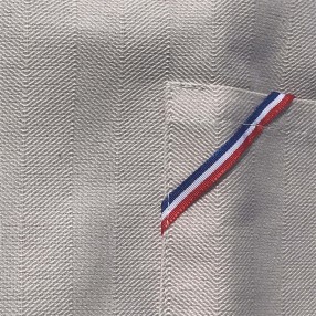 DÉTAIL DE LA POCHE VENTRALE LISERÉ BLEU BLANC ROUGE  fabriqué et tissé en France pur coton